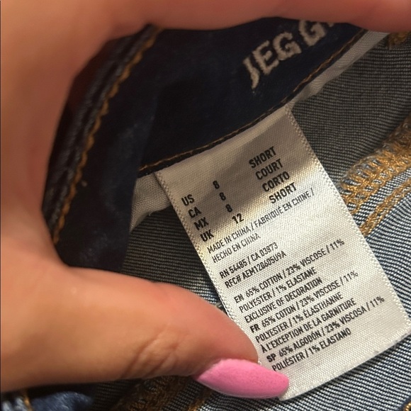 Y2K American Eagle Low Rise Blue Distressed Skinny Jeans Stretch Jegging - Picture 2 of 4